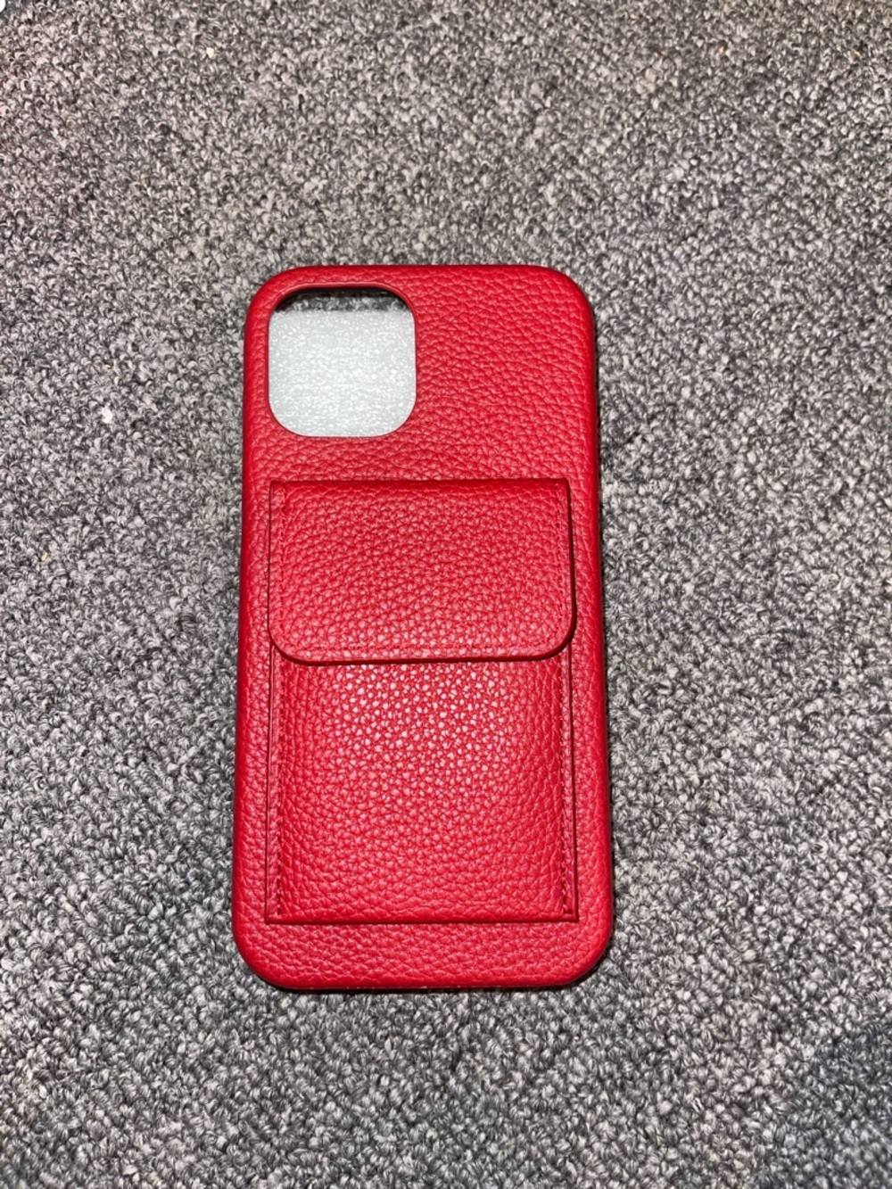 Red Leather Card Pocket Phone Case - Unbranded 12 Pro Max